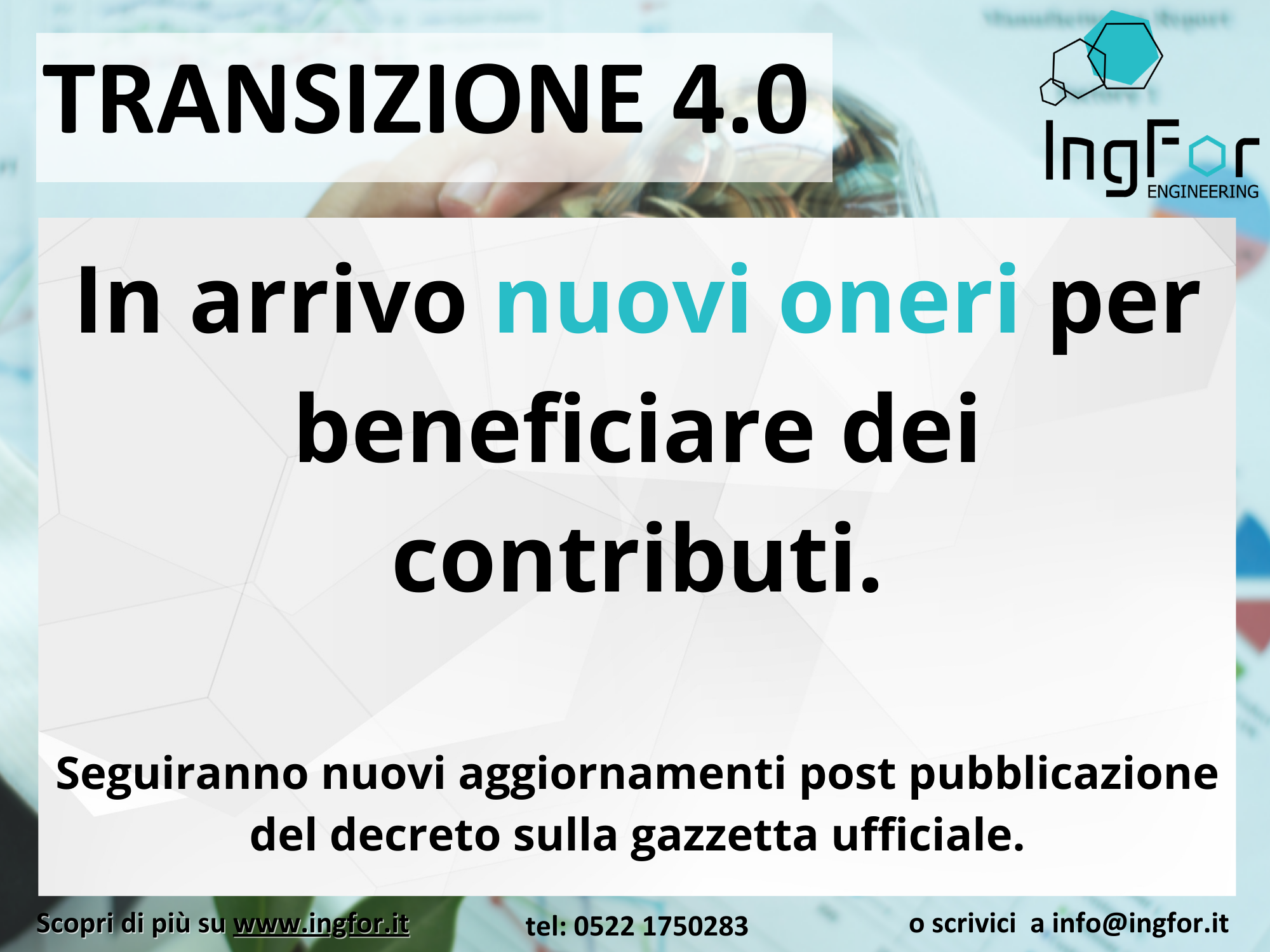Transizione 4.0 - nuovi oneri per beneficiare dei contributi